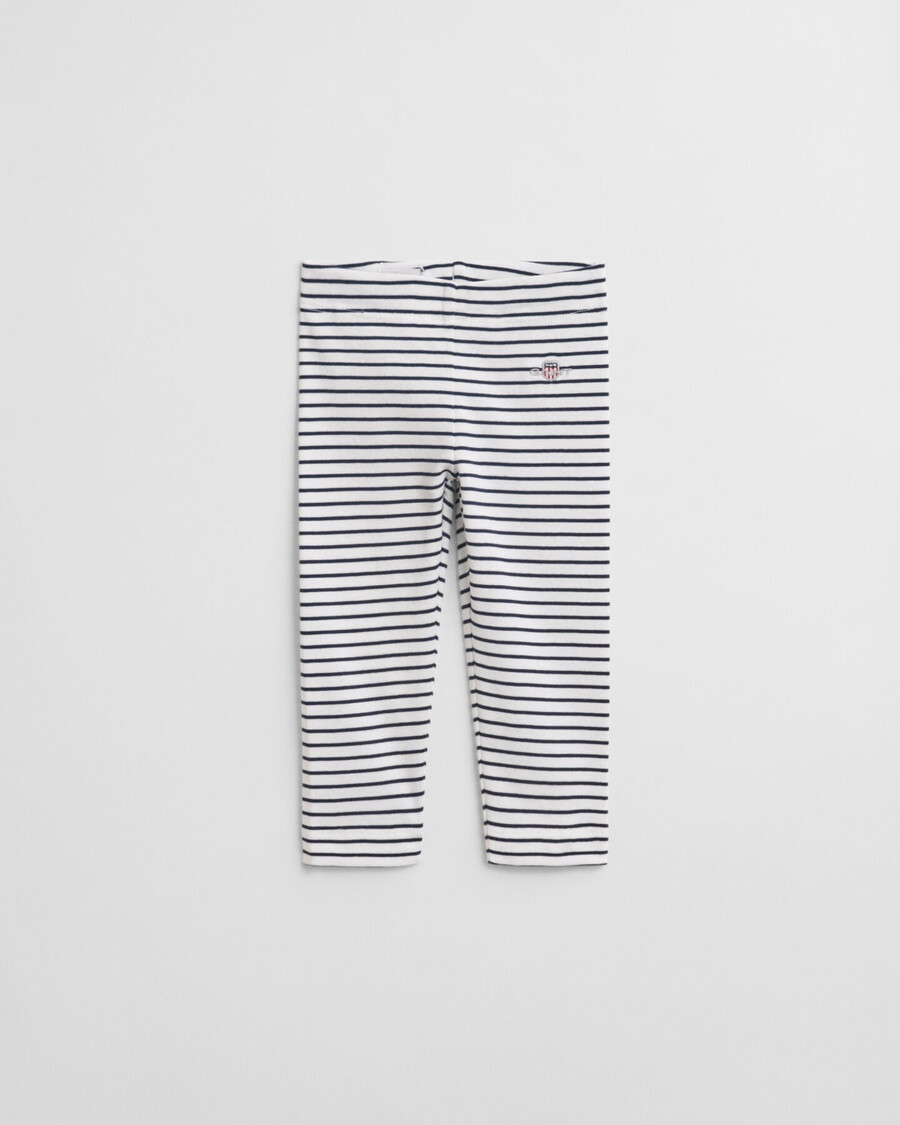 leginsy w paski baby shield – białe