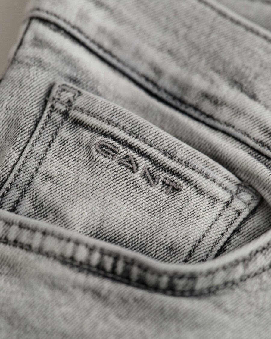 jeansy bootcut dla nastolatek - szare znoszone