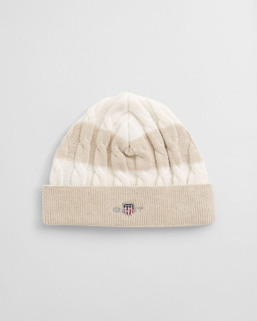 czapka baby shield striped cable beanie – jasnobeżowy melanż