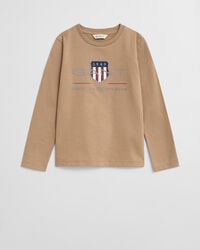 dziecięca koszulka z długim rękawem archive shield – ciemny khaki