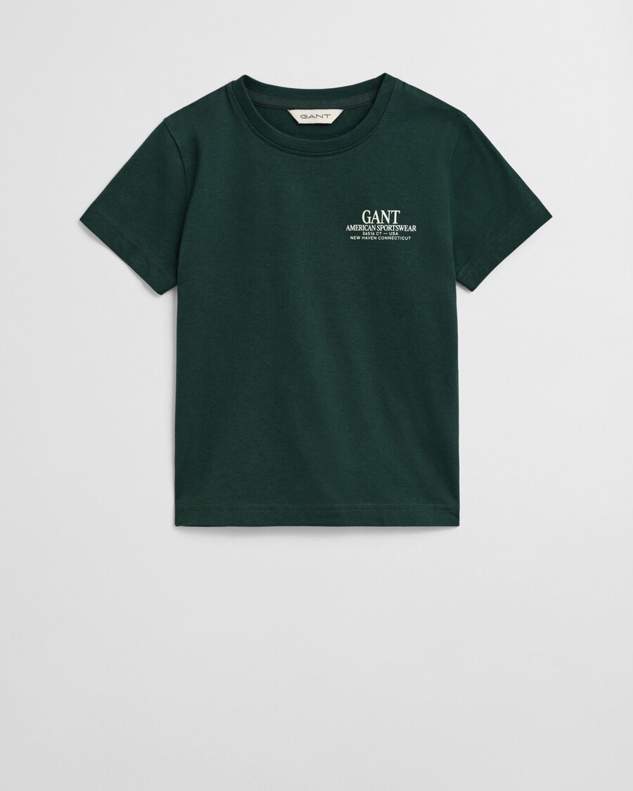 dziecięca koszulka graficzna – tartan green