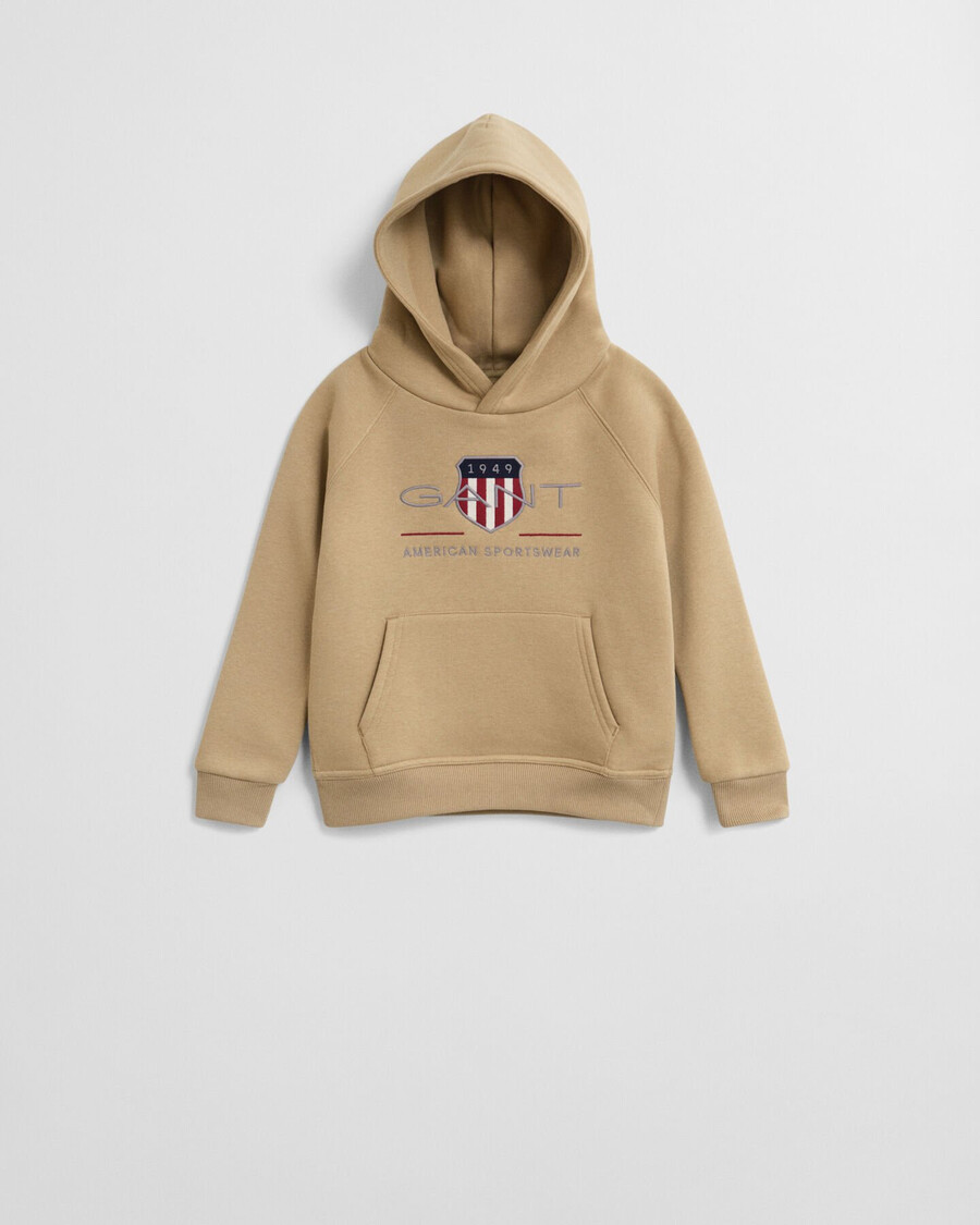 bluza z kapturem kids archive shield w kolorze ciemnokhaki