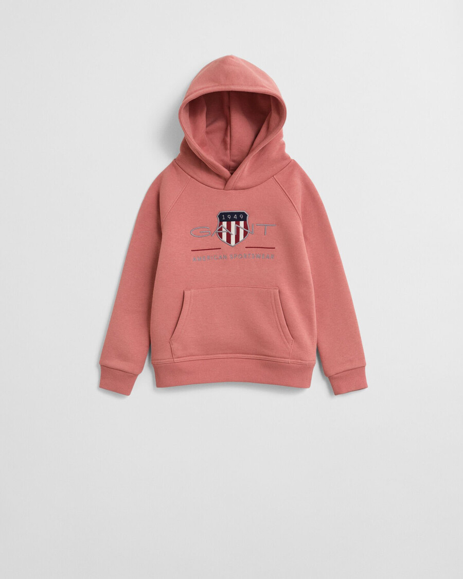 bluza z kapturem kids archive shield – faded brick