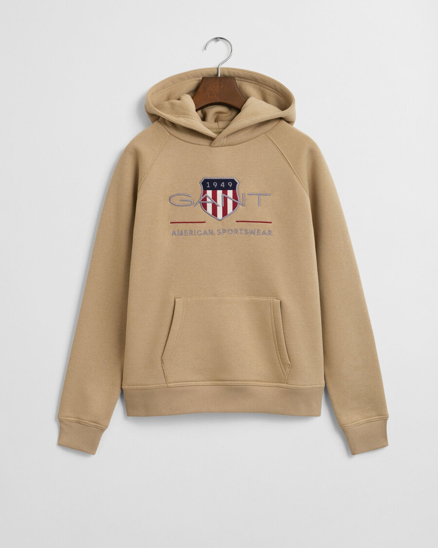 bluza z kapturem teens archive shield – ciemna khaki
