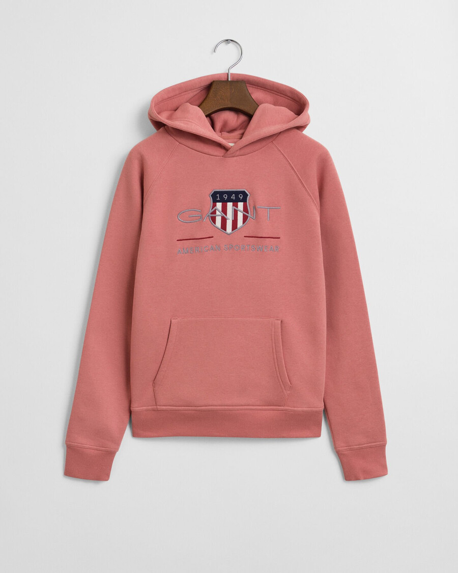bluza z kapturem teens archive shield – wyblakła cegła