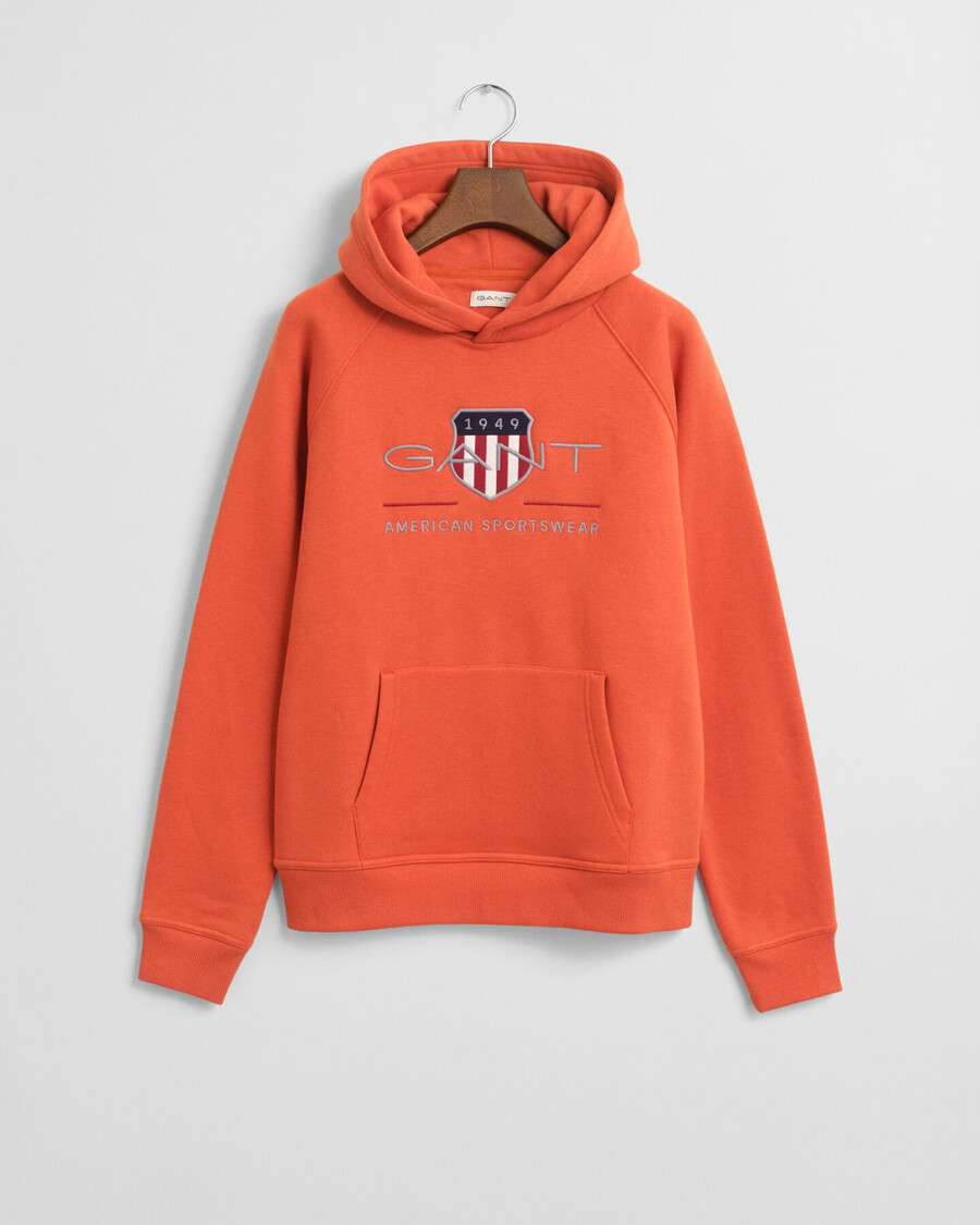 bluza z kapturem teens archive shield – głęboka pomarańcza