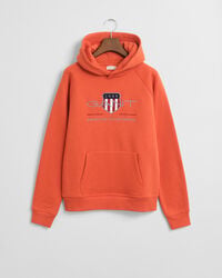 bluza z kapturem teens archive shield – głęboka pomarańcza