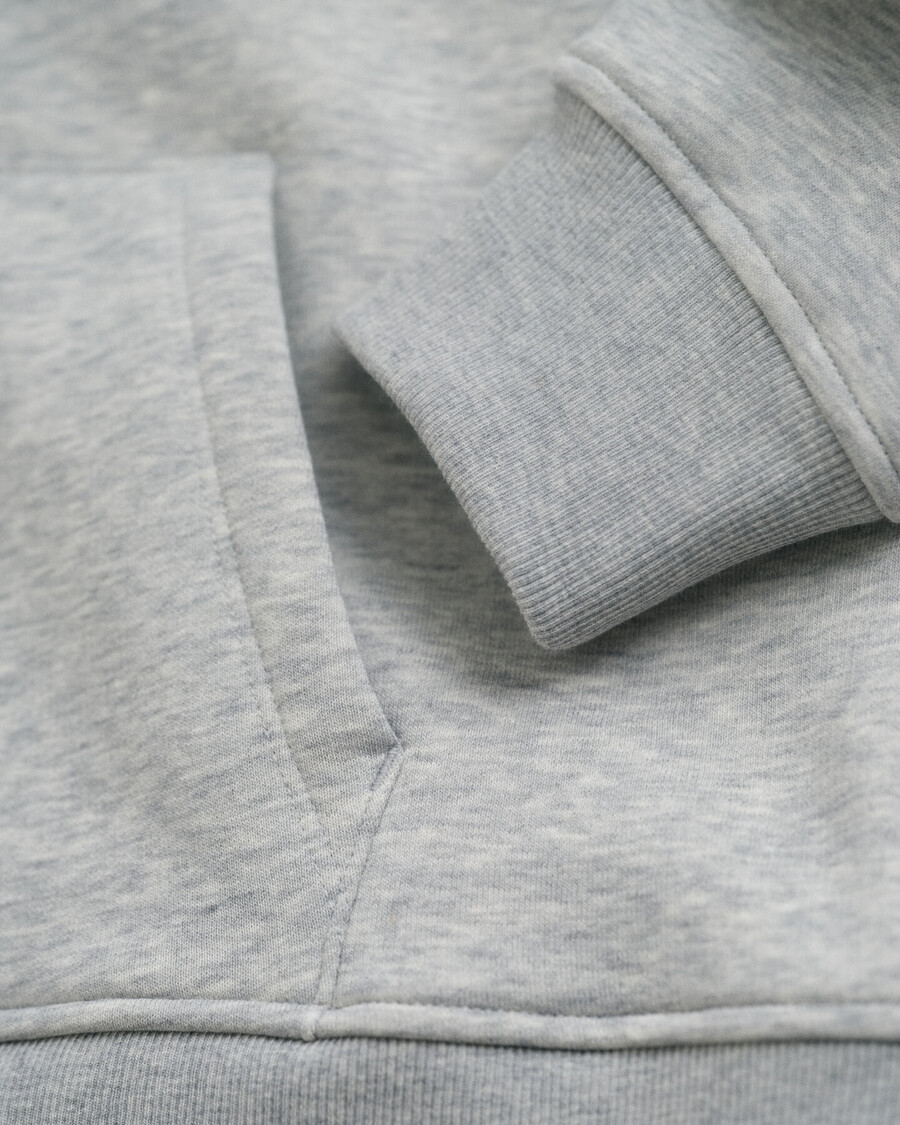 bluza z kapturem teens shield zip – jasnoszary melanż
