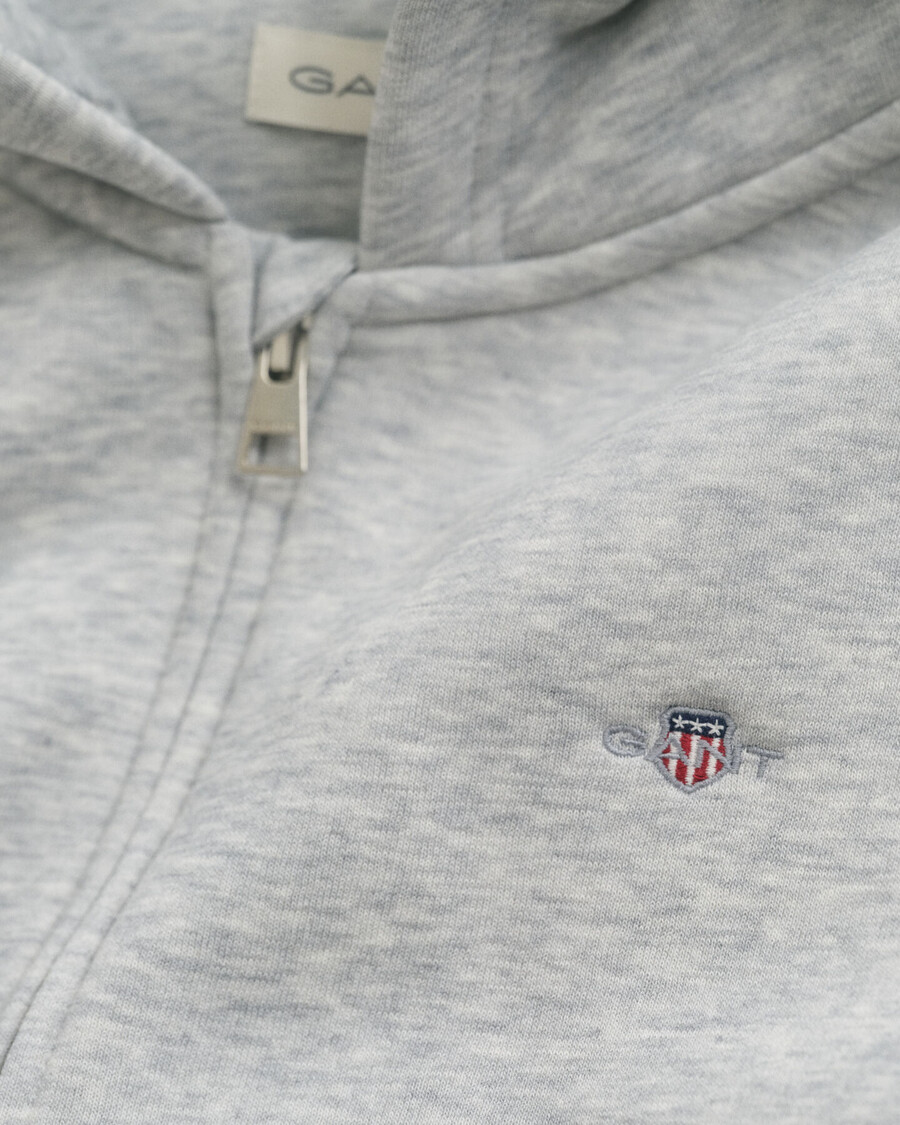 bluza z kapturem teens shield zip – jasnoszary melanż