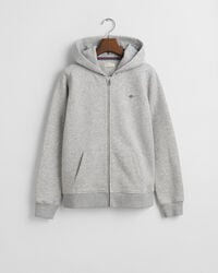 bluza z kapturem teens shield zip – jasnoszary melanż