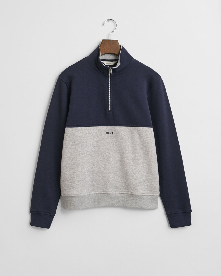 bluza teens blocked halfzip – jasnoszary melanż