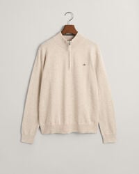 sweter teens shield cotton halfzip – jasnobeżowy melanż