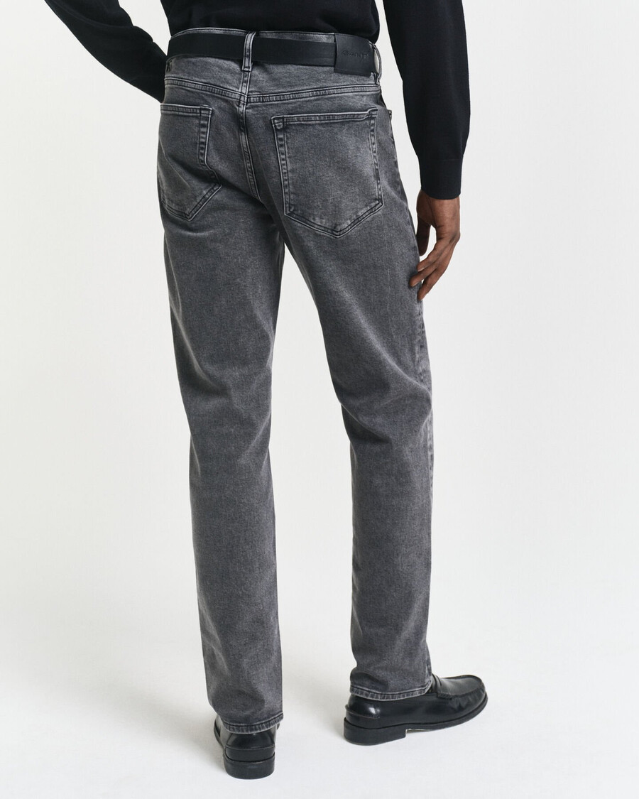 jeansy regular fit black wash – czarne
