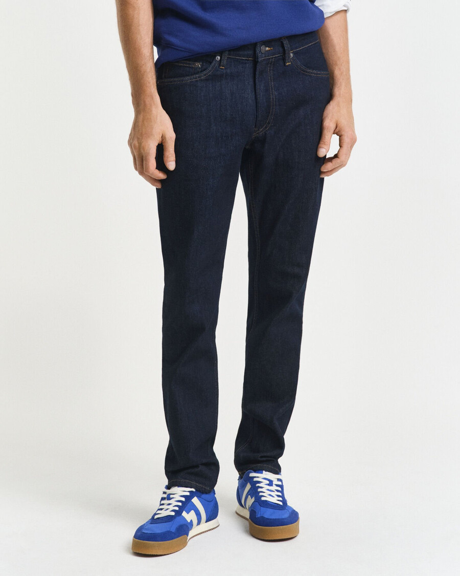 jeansy slim fit - ciemnoniebieskie