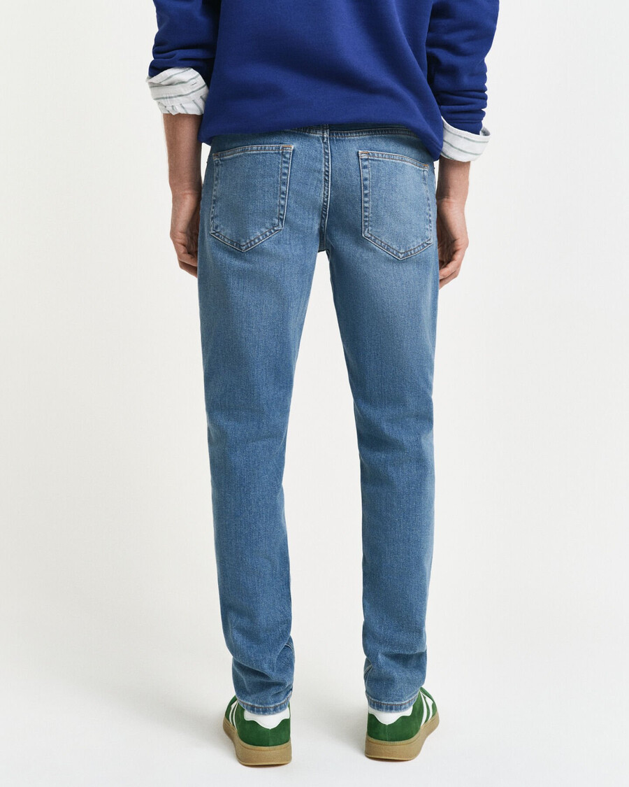 jeansy slim fit - Średni niebieski znoszone