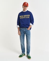 jeansy slim fit - Średni niebieski znoszone