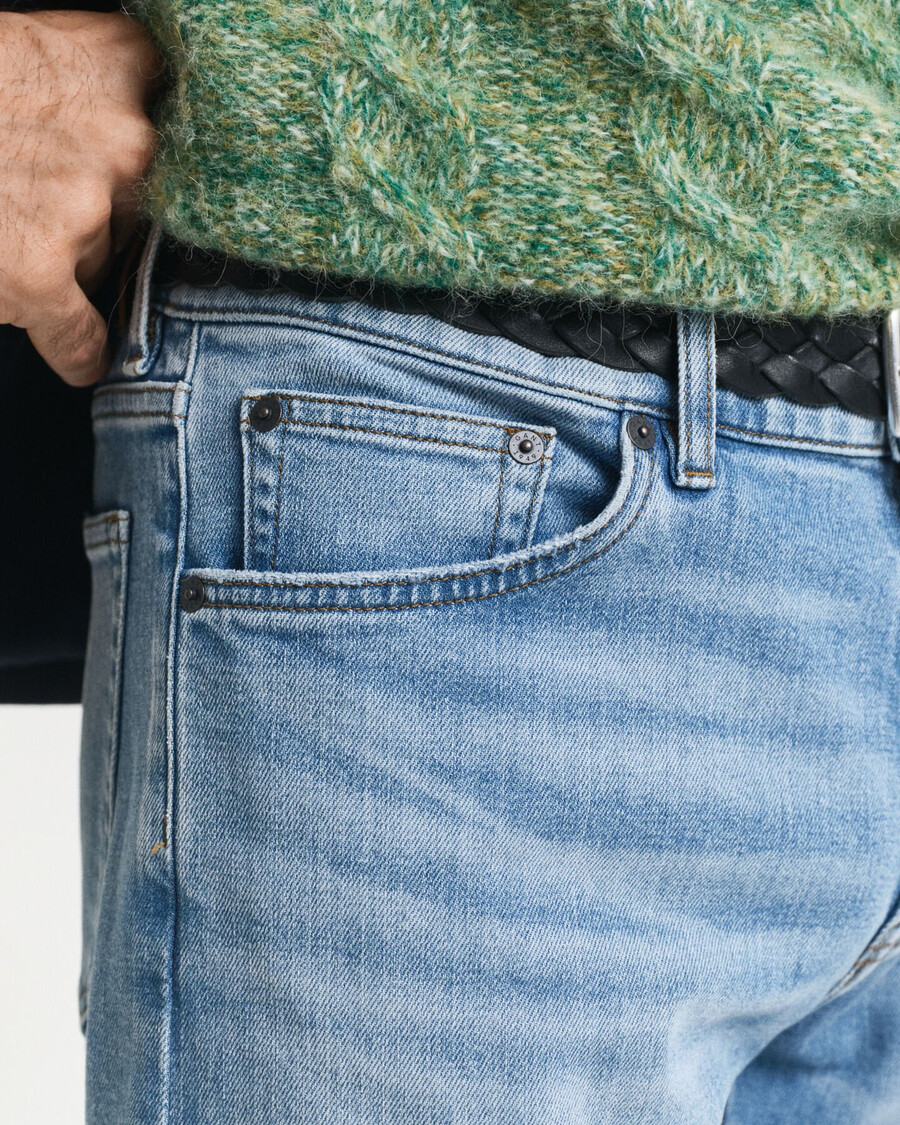 jeansy regular fit - jasnoniebieskie vintage