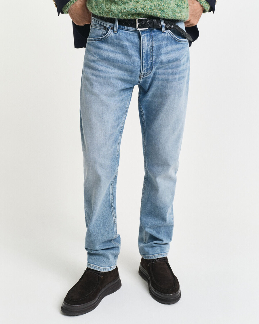 jeansy regular fit - jasnoniebieskie vintage