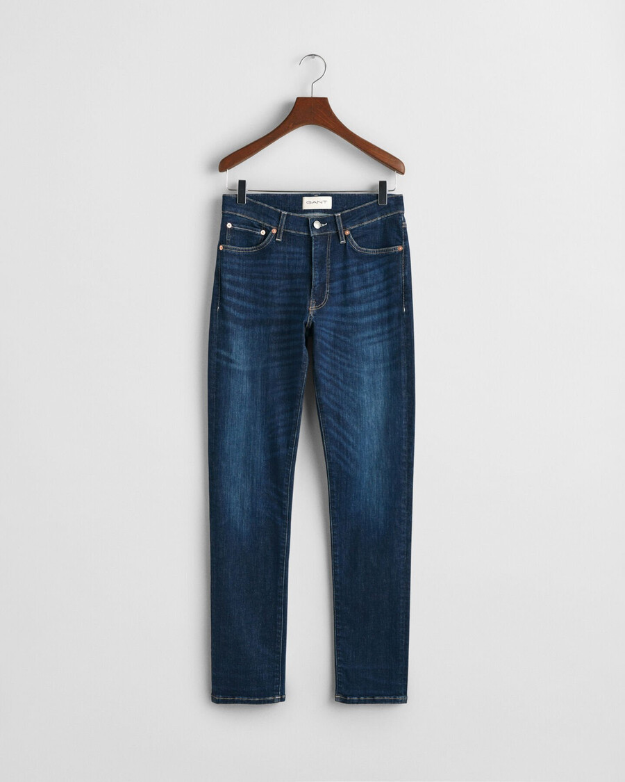 jeansy active recover extra slim fit – ciemnoniebieskie znoszone