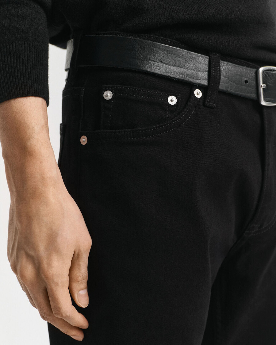 jeansy regular fit stay black – czarne