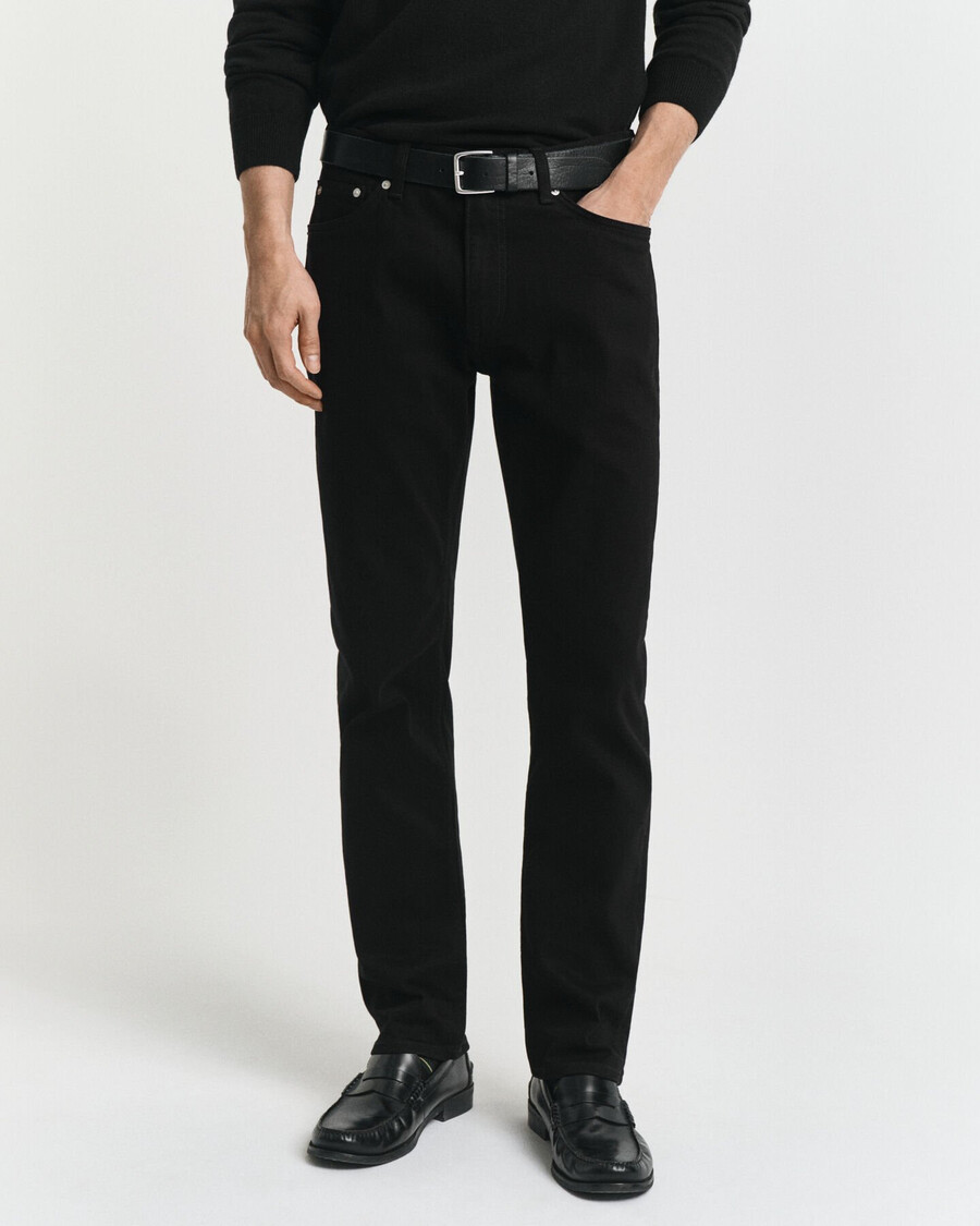 jeansy regular fit stay black – czarne