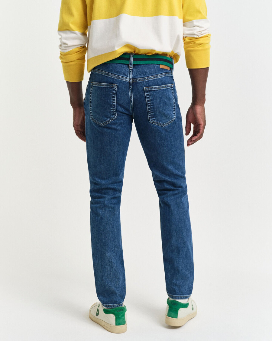 jeansy slim fit clean wash – Średni niebieski vintage