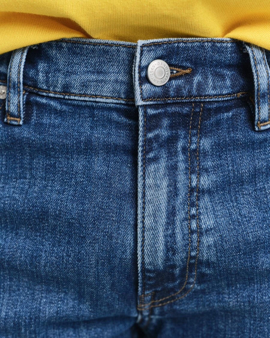 jeansy slim fit clean wash – Średni niebieski vintage