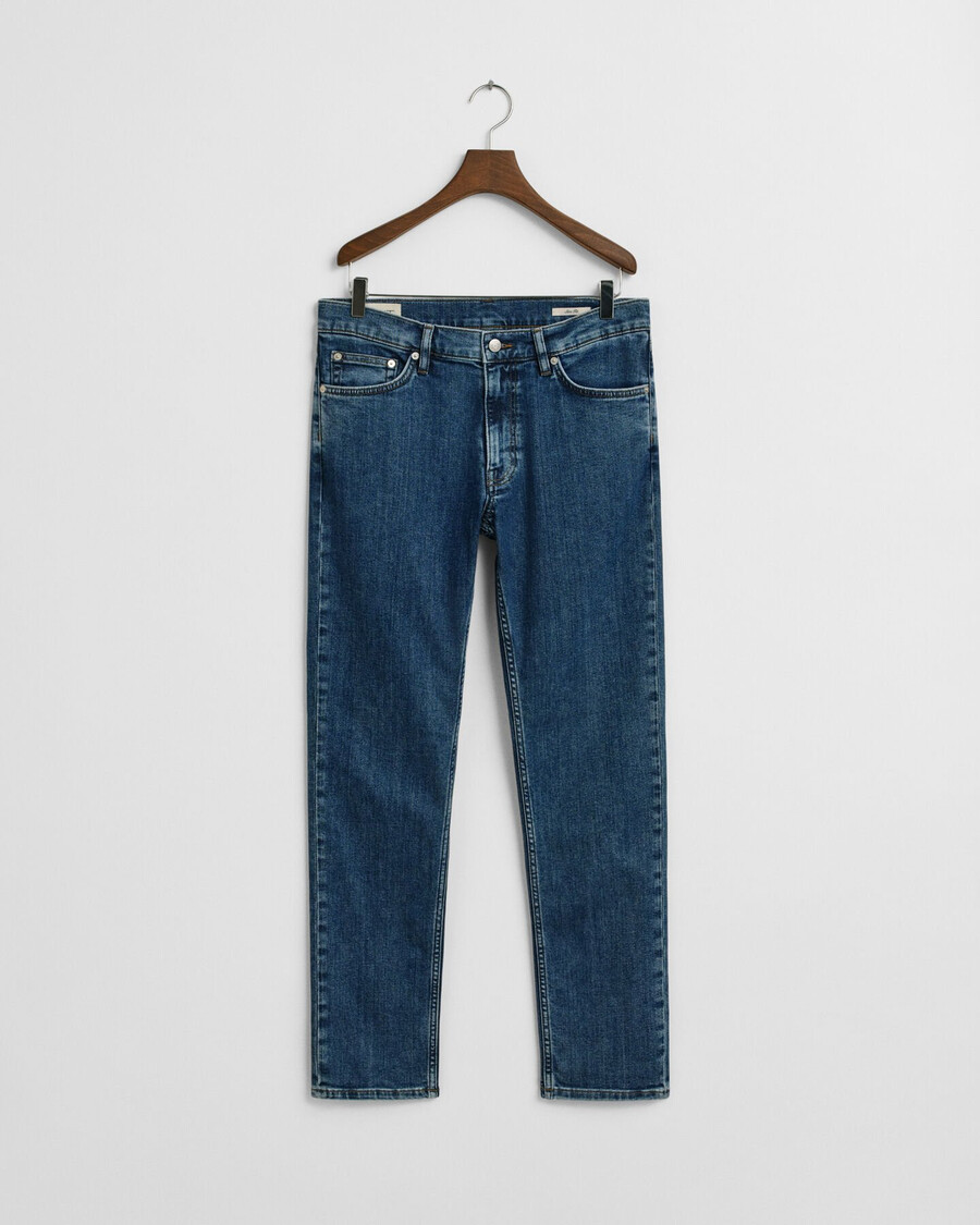 jeansy slim fit clean wash – Średni niebieski vintage