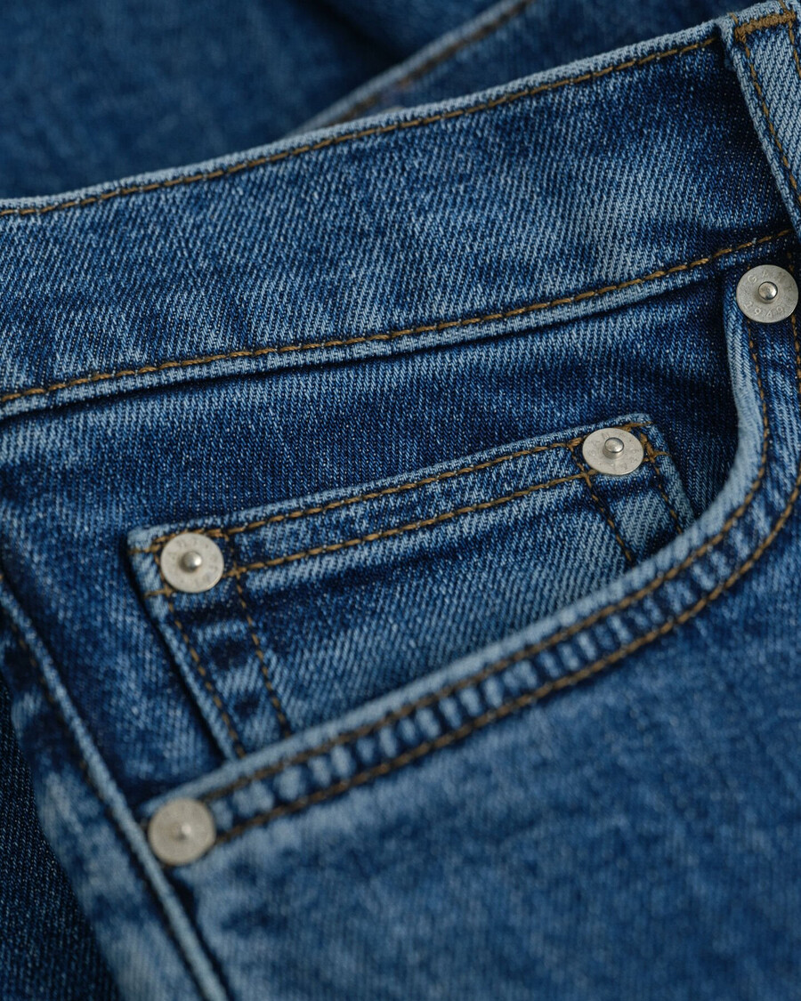 jeansy slim fit clean wash – Średni niebieski vintage
