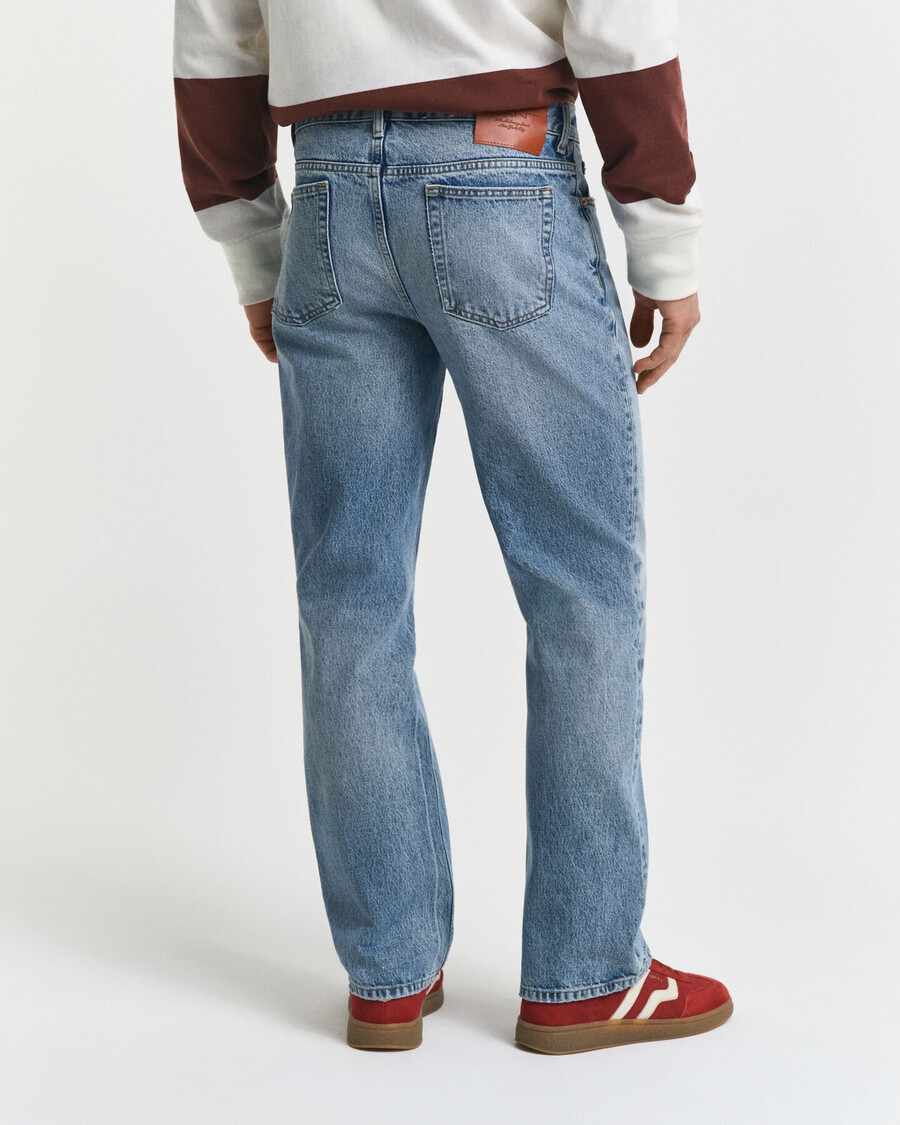 jeansy vintage washed bootcut - półjasnoniebieskie vintage