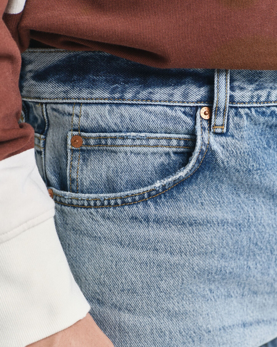 jeansy vintage washed bootcut - półjasnoniebieskie vintage