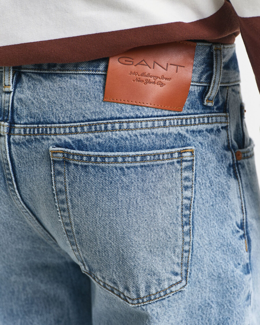 jeansy vintage washed bootcut - półjasnoniebieskie vintage