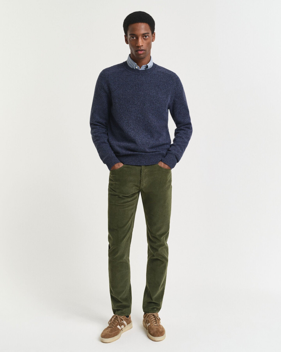 jeansy sztruksowe o dopasowanym kroju – country green