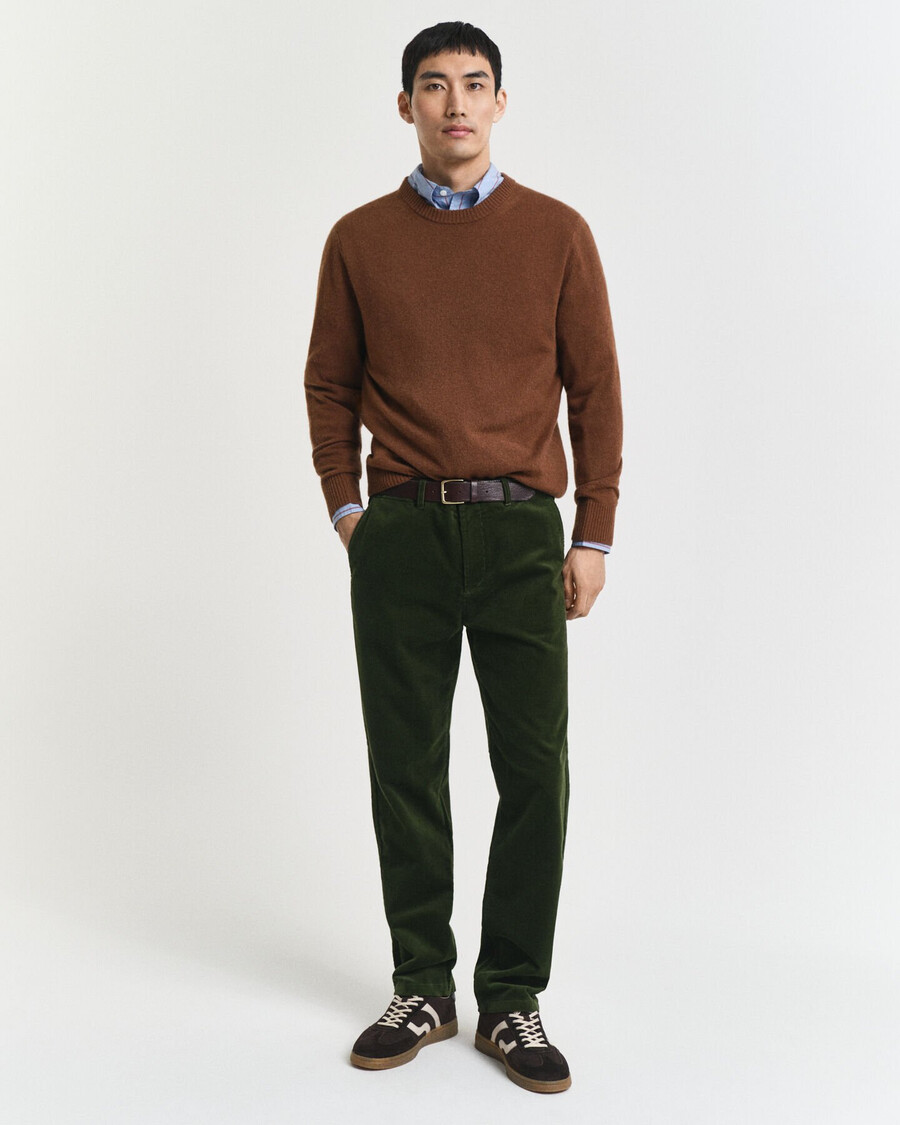 chinosy z kordu o regularnym kroju – country green