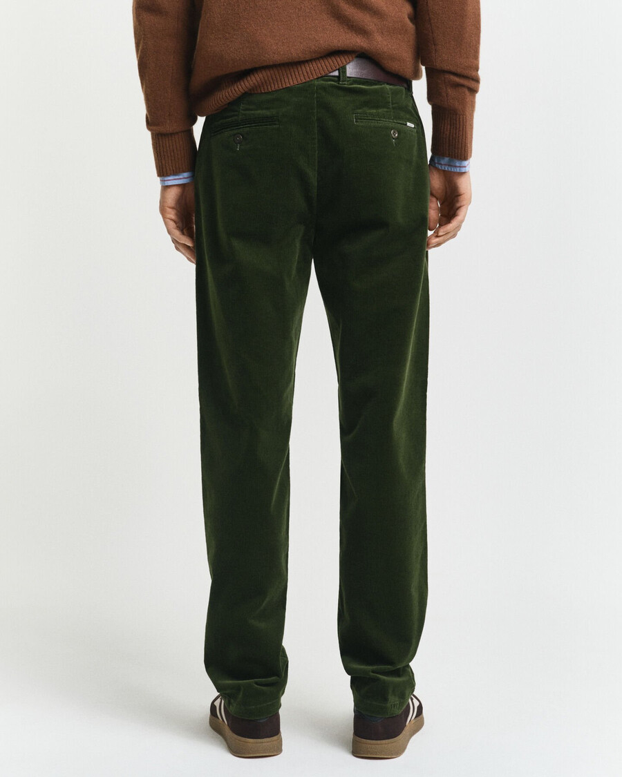 chinosy z kordu o regularnym kroju – country green