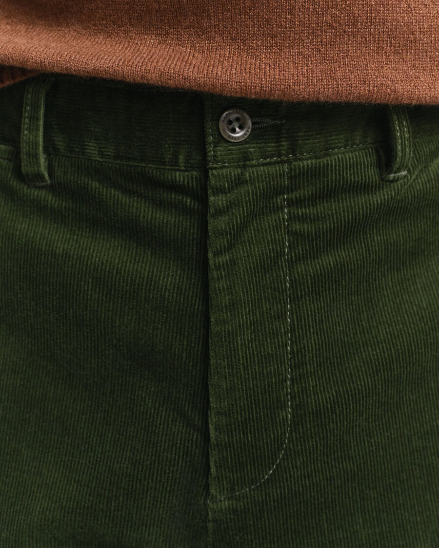 chinosy z kordu o regularnym kroju – country green