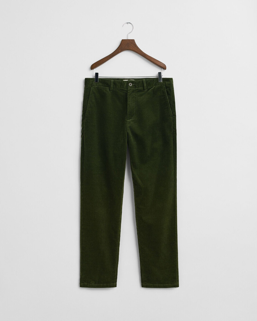chinosy z kordu o regularnym kroju – country green