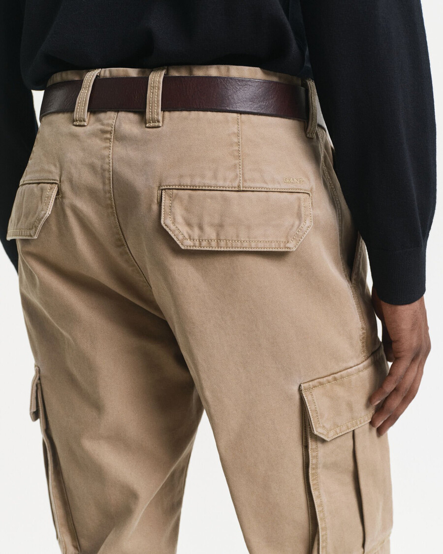 spodnie cargo z bawełny twill o regularnym kroju – jasnoszary