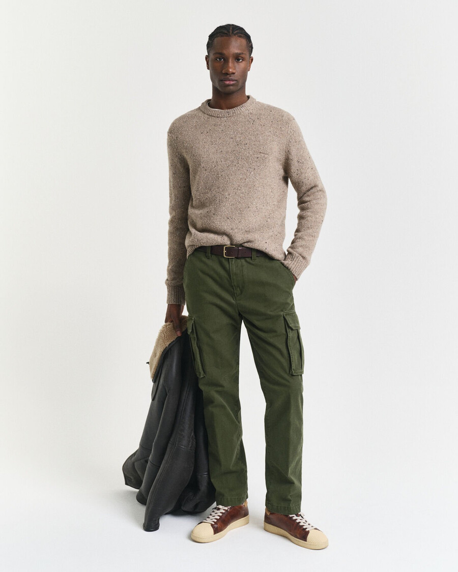 spodnie cargo z bawełny twill o regularnym kroju – country green