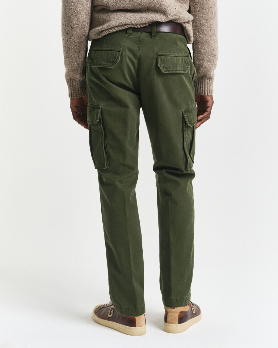 spodnie cargo z bawełny twill o regularnym kroju – country green