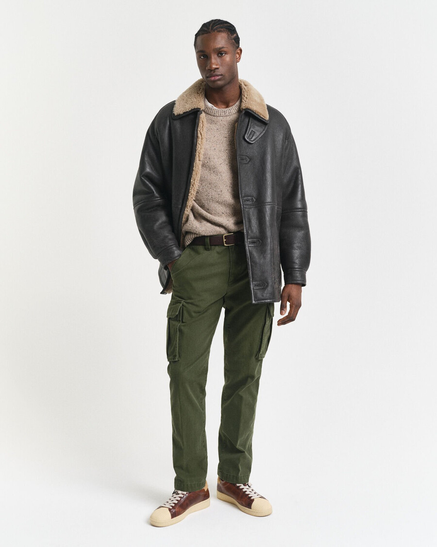 spodnie cargo z bawełny twill o regularnym kroju – country green