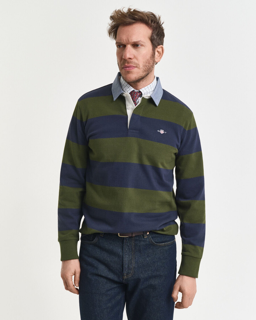 kołnierz chambray w paski heavy rugger - country green