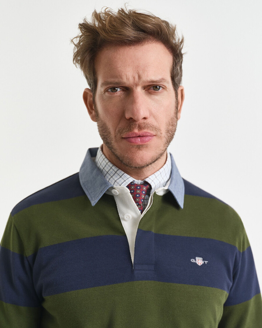 kołnierz chambray w paski heavy rugger - country green