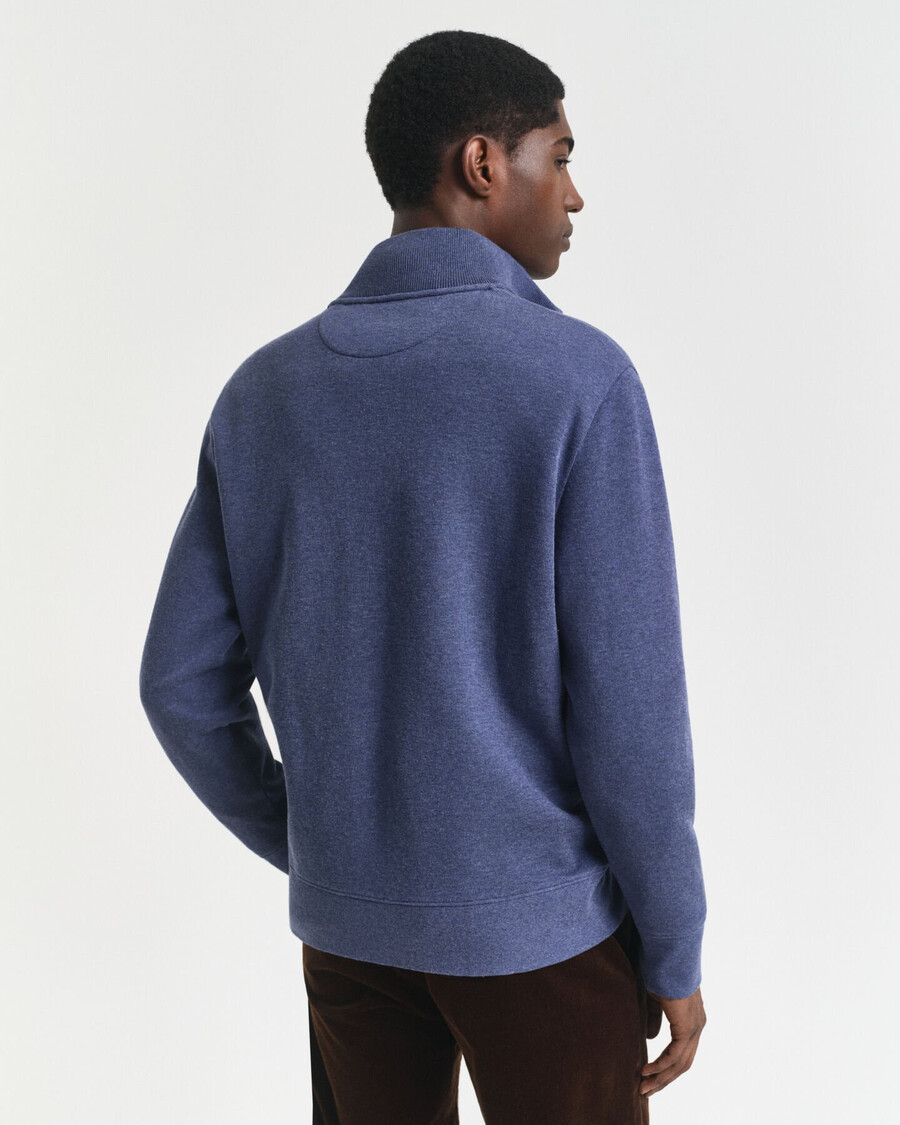 kardigan sacker rib zip w kolorze dk jeansblue melange