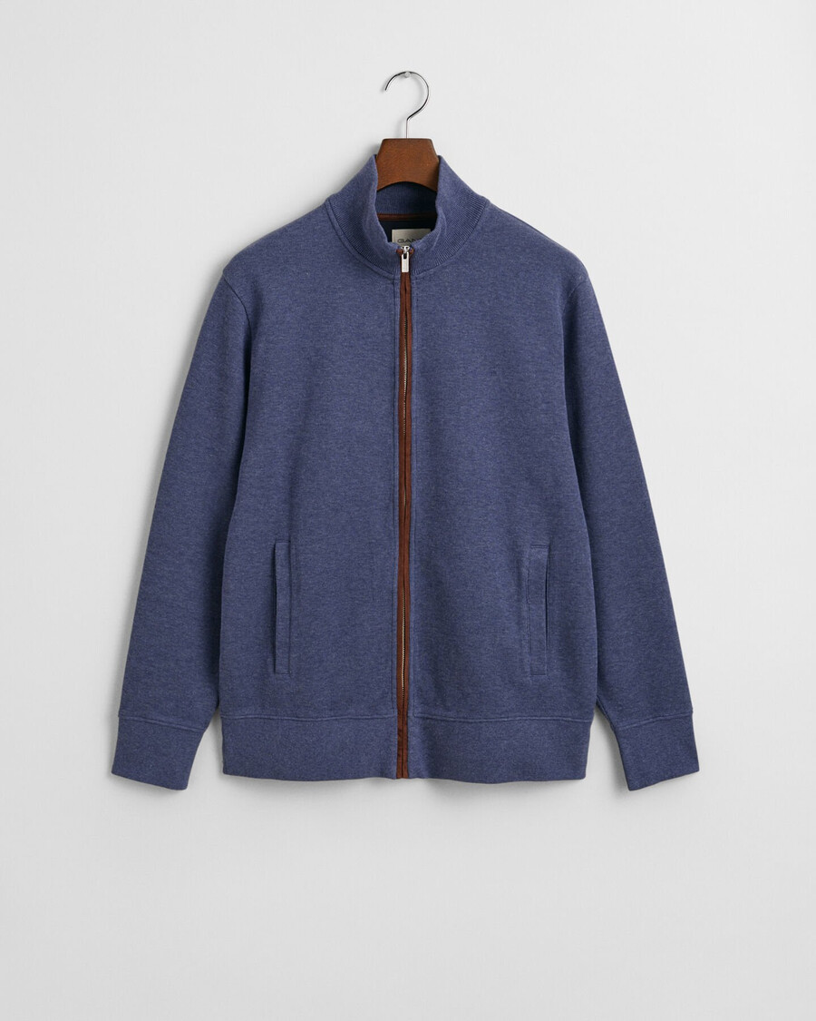 kardigan sacker rib zip w kolorze dk jeansblue melange