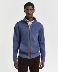 kardigan sacker rib zip w kolorze dk jeansblue melange