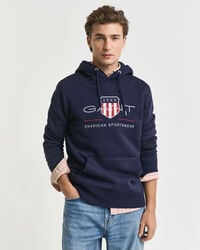 bluza z kapturem archive shield – wieczorowy błękit