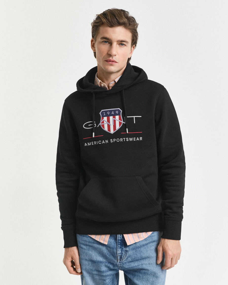 bluza z kapturem archive shield – czarna