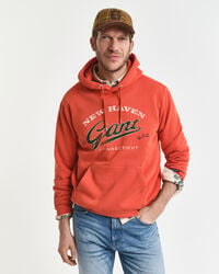 bluza z kapturem crest graphic – głęboka pomarańcza