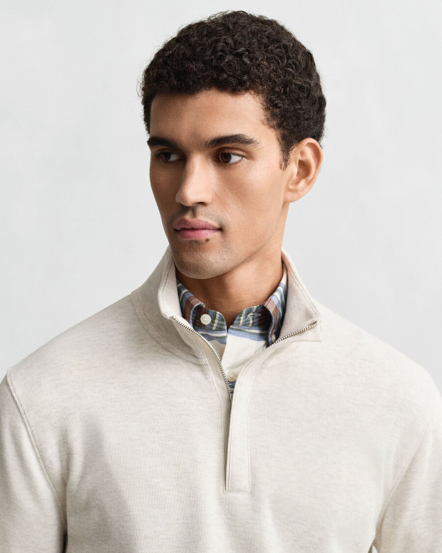 bluza z suwakiem light sacker rib halfzip – seed melange